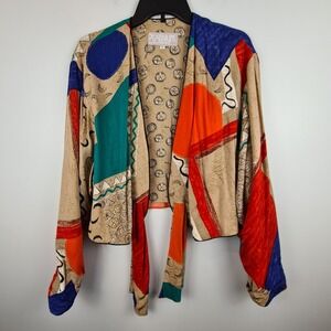 VTG Platinum Dorothy Schoelen Color Block Blazer Large Art To Wear Unique Retro